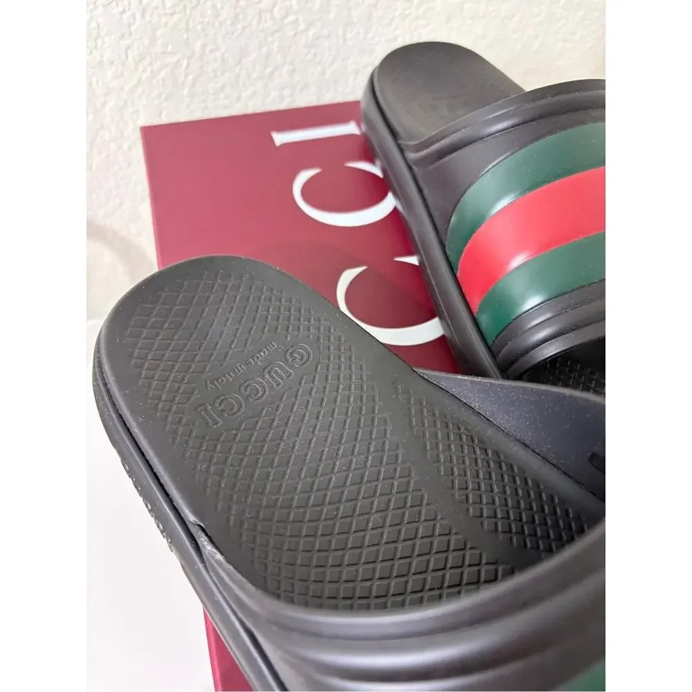 Gucci men’s web slides black 9